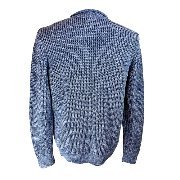 LL BEAN Blue Full Zip Sweater Cardigan Sz M Men's Jacket Marled Cotton  Casual - Picture 4 of 14